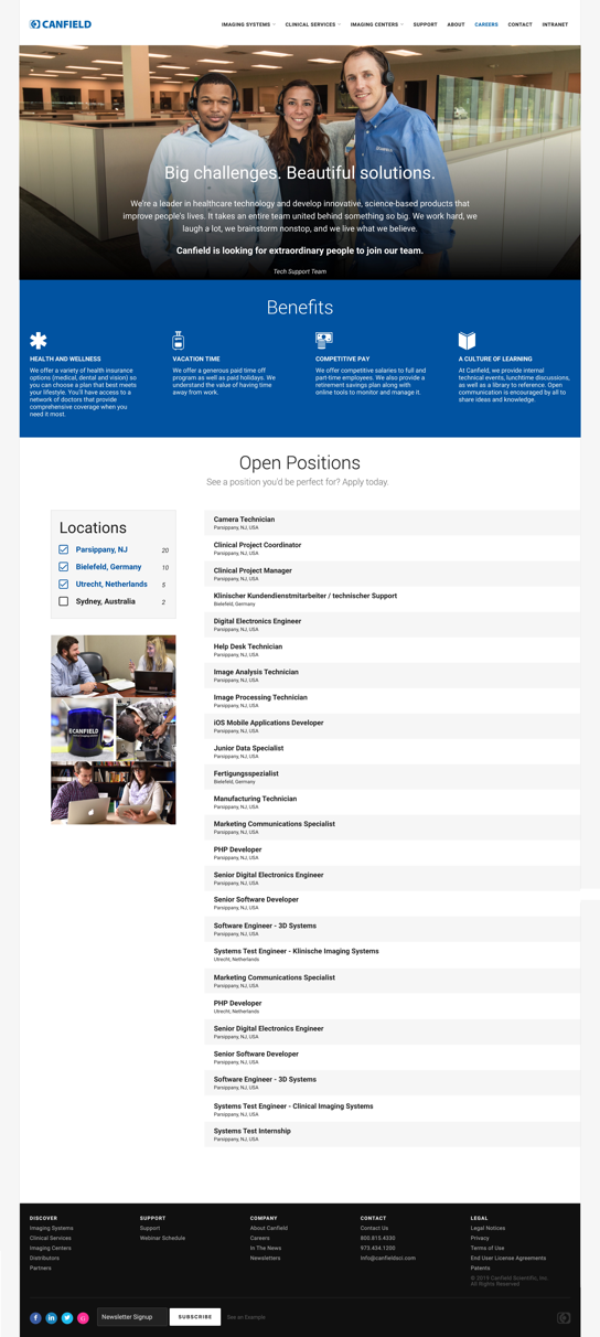 completed new careers page
